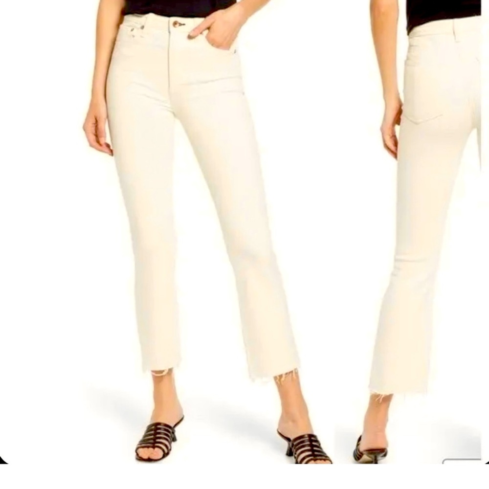 NWT!! Rag and Bone Nina High Rise Flare Jeans size 29 in natural ecru/cream!